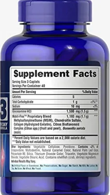 Glucosamina, Condroitina & MSM 3 Per Day, 120 capsulas, Puritans Pride