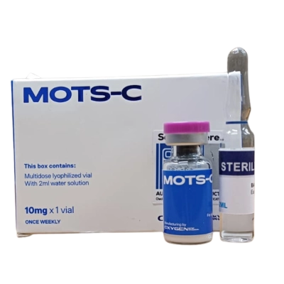 MOTS-C (16 aminoácidos derivados do DNA mitocondrial), 10mg, com Água Bacteriostática, Oxygen