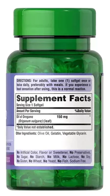 Óleo De Orégano, 150mg, 180 Cápsulas, Puritan's Pride