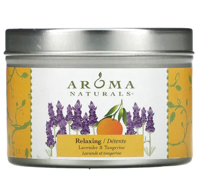 Vela em Lata, (Relaxamento, Soy VegePure) Aroma Lavanda e Tangerina, 79,38g, Aroma Naturals