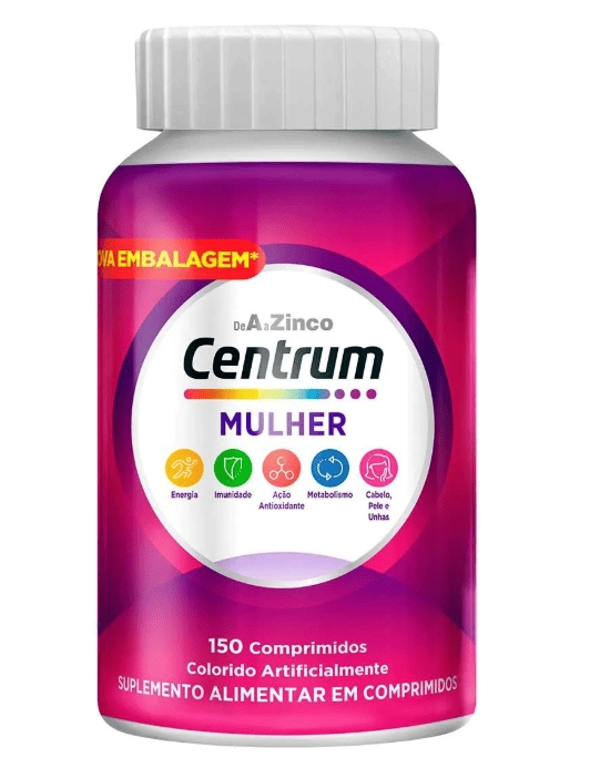 Multivitamínico Centrum Mulher, 150 comprimidos, Formula Nacional