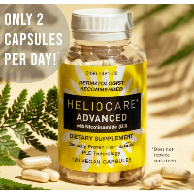 Advanced Niacina B3 250mg, Extrato de Fernblock PLE, 120 Cápsulas, Heliocare 