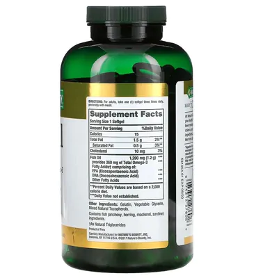 Fish Oil (Óleo de Peixe), 1200mg, 320 Cápsulas, Nature's Bounty