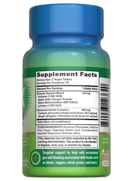 Bean Enzyme Digest, Complexo de digestão enzimática de feijão, 60 comprimidos, Nature's Truth