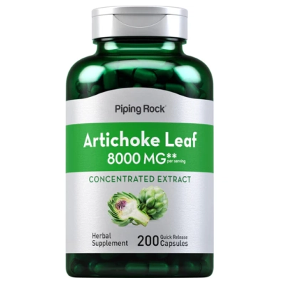 Artichoke Leaf 8000mg, Folha de Alcachofra, 200 Cápsulas, PipingRock