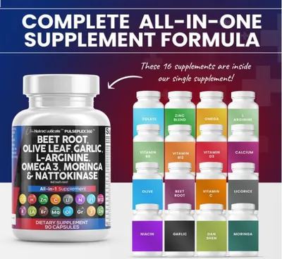 Beet Root com Nattokinase,L-Arginina,Hibiscus e Ômega 3, 90 Cápsulas, Clean Nutraceuticals