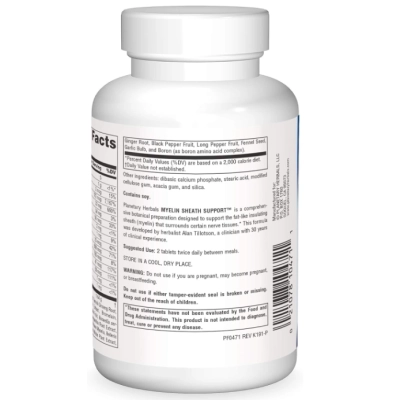 Myelin Sheath Support 820mg, Suporte à Bainha de Mielina, 90 Comprimidos, Planetary Herbals
