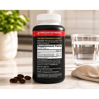 CoQ10 100mg, Energia e Saúde Cardíaca, 180 Softgels, Qunol