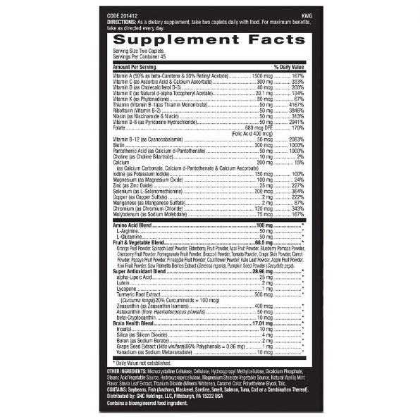 Multivitamínico Mega Men, 90 Cápsulas, GNC