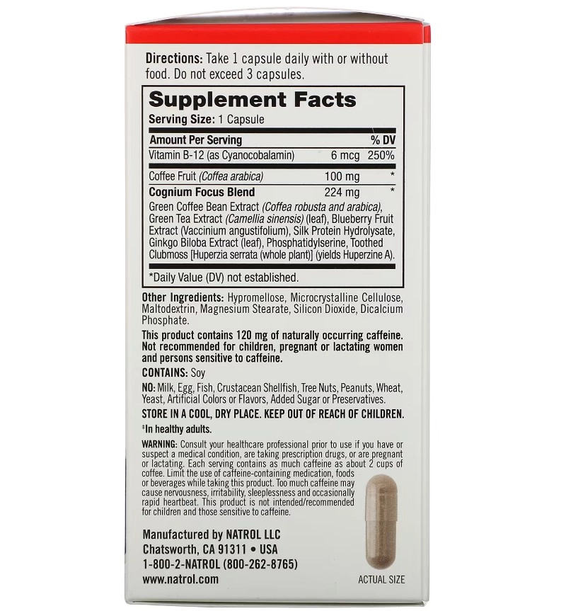 Cognium Focus, 60 Cápsulas, Natrol