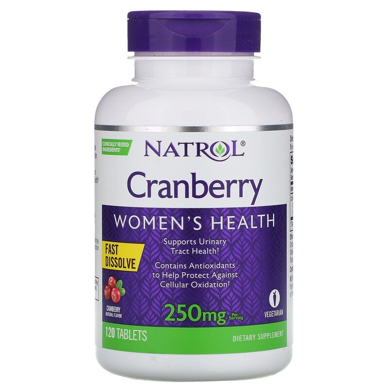 Cranberry, 250mg, Sublingual, 120 comprimidos, Natrol