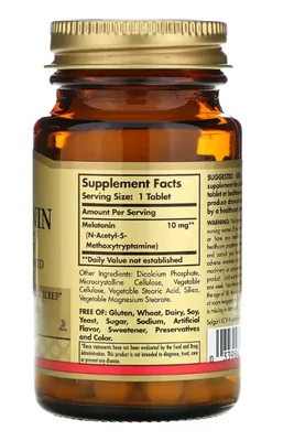 Melatonina 10mg, 60 Comprimidos, Solgar