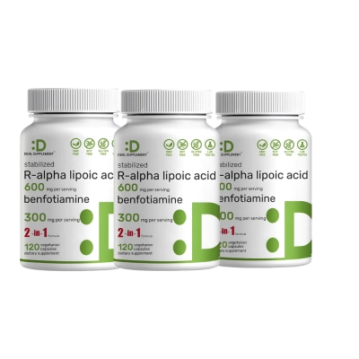 R-Alpha Lipoic Acid, 600Mg, Benfotiamine, 300Mg, 2 in 1, 120 Cápsulas, Deal Supplement 
