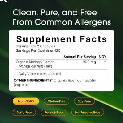 Moringa, 800mg, 240 Cápsulas, Naturebell