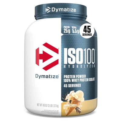 Whey Protein 100% Isolate Hydrolyzed 1.370kg, Sabores, 25g Proteína Por Dose, Dymatize ISO100 