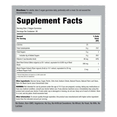 Beet Root (Beterraba), Sabor Morango, 60 Gomas - Piping Rock