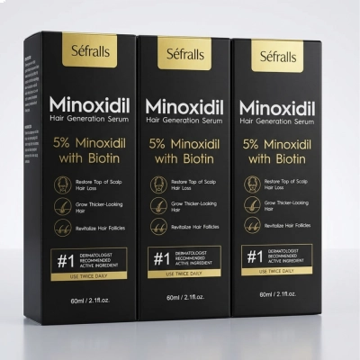 Minoxidil 5%, Sérum Capilar e Barba 2.11 oz, Sefralls