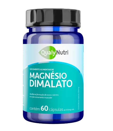 Magnésio Dimalato, 1200mg, 60 Cápsulas, QualyNutri
