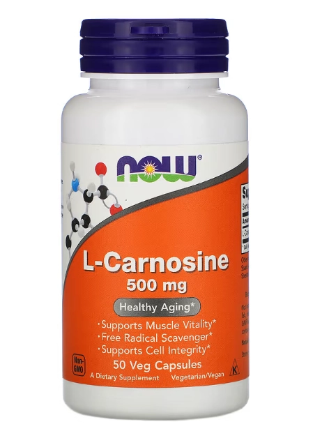 L-Carnosina, 500 mg, 50 Cápsulas, Now