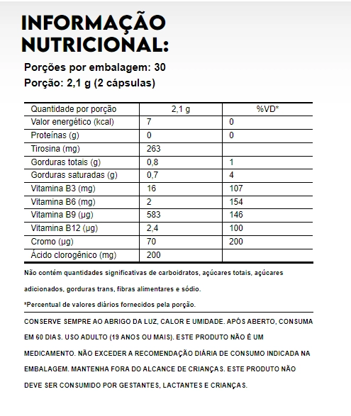 Alpha Metabolicus, Extrato de Café Verde + Tirosina, 60 cápsulas, PuraVida