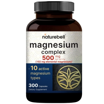 Complexo de Magnésio 500mg, 10 em 1, 300 Cápsulas, NatureBell 
