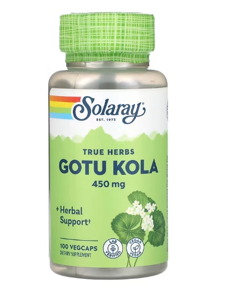 True Herbs, Gotu Kola, 450mg, 100 VegCaps, Solaray
