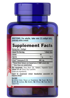 Coenzima Q10 400mg, 60 Softgels, Puritan's Pride