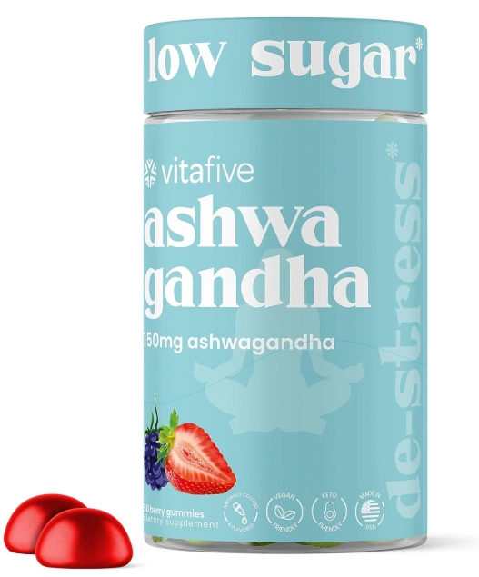 Ashwagandha com Vitamina B12, 50 Gomas Sabor Frutas, Vitafive