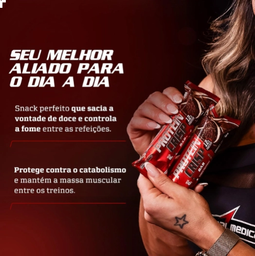 Barra Proteína Crisp Bar, Sabores, 3 Unidades, 45g Cada, Integralmédica