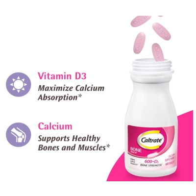Bone Health, Suplemento de Cálcio e Vitamina D, 200 Comprimidos, Caltrate