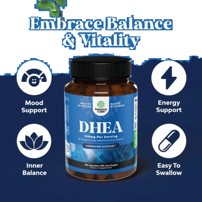 DHEA, 100mg, Equilíbrio Hormonal e Vitalidade, 180 Cápsulas, Nature's Craft