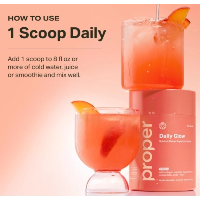 The Corals Daily Glow Beauty Blend, com Peptídeos de Colágeno, ácido hialurônico e MSM, 168g, Proper