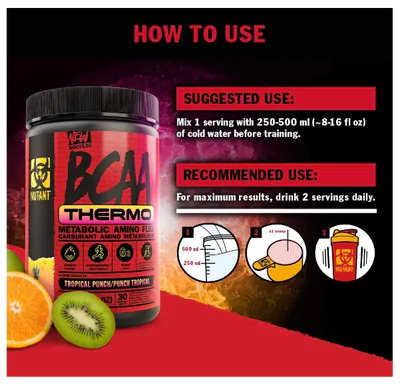 BCAA Thermo, 285g, Sabor Tropical Punch, Mutant