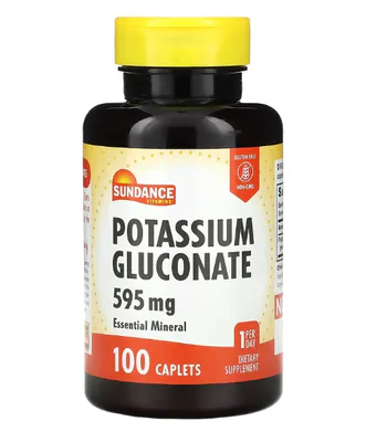 Gluconato de Potássio, 595mg, 100 Cápsulas, Sundance