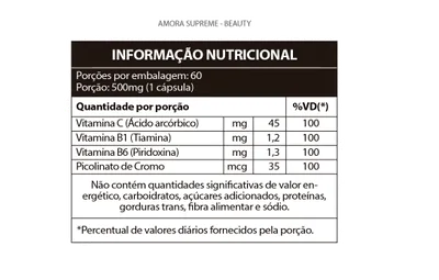 Amora Supreme 500mg, 60 Cápsulas, QualyNutri