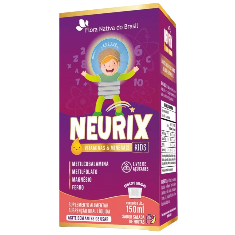  NEURIX (Mg, Fe, Metilfolato e B12) 150ml - Flora Nativa do Brasil