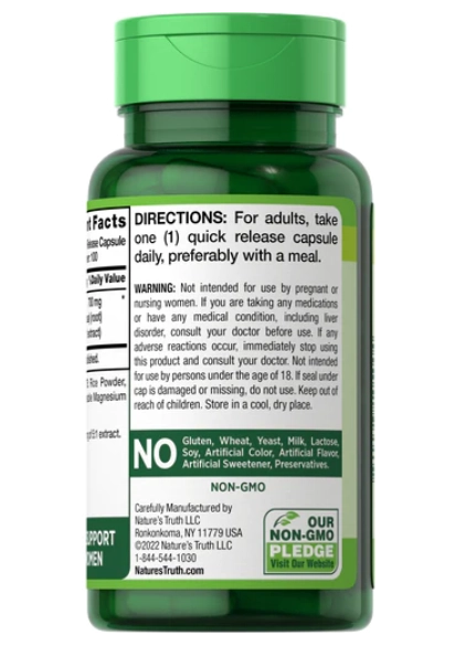 Black Cohosh, 700mg, 100 cápsulas de liberação rápida, Nature's Truth