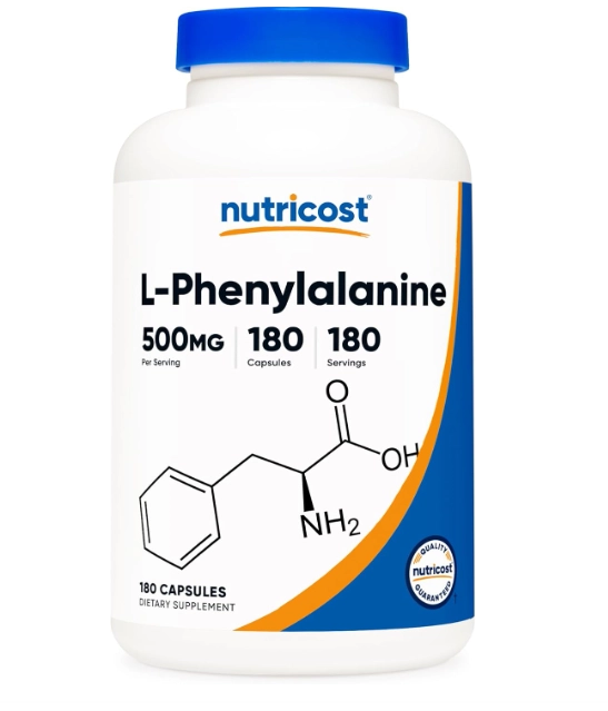 L-Phenylalanine 500mg, 180 Cápsulas, Nutricost