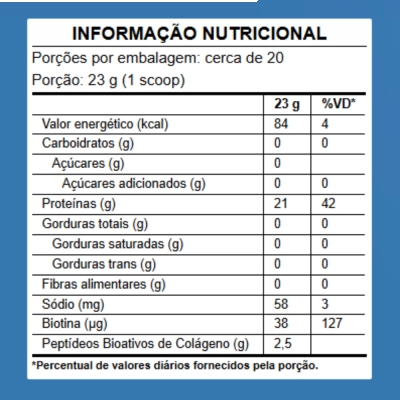Collagen Protein, 21gr De Proteína Do Colágeno, 450gr, Sabor Neutro, Pura vida