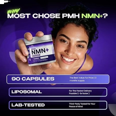 NMN+ 10.000mg, Alta Potência, Energia, Vitalidade e Longevidade, 90 Cápsulas, Pure Health