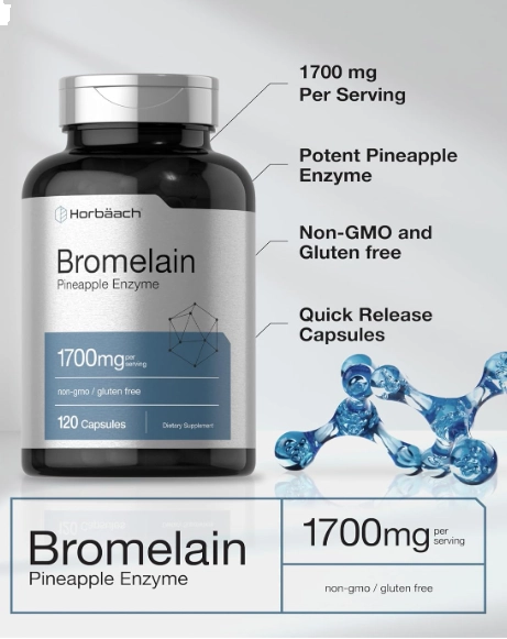 Bromelain, Bromelaína 1700mg, 120 Cápsulas, Horbaach
