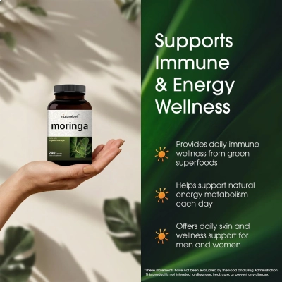 Moringa, 800mg, 240 Cápsulas, Naturebell