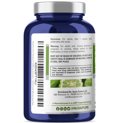 Citrus Bergamot 15,000mg, Bergamota cítrica, Antioxidante, 200 Cápsulas, NusaPure 