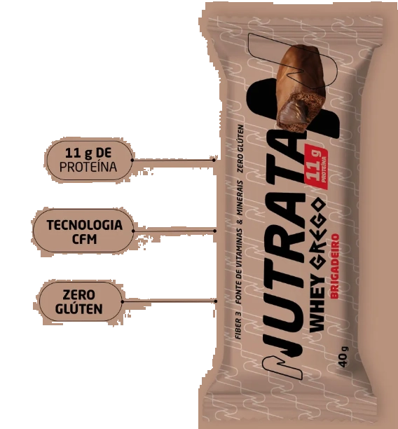 Barra Whey, Sabores, 3 Unidades 40g Cada, Nutrata