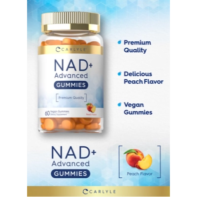 NAD+ Advanced, 60 Gomas Sabor Pêssego, Carlyle