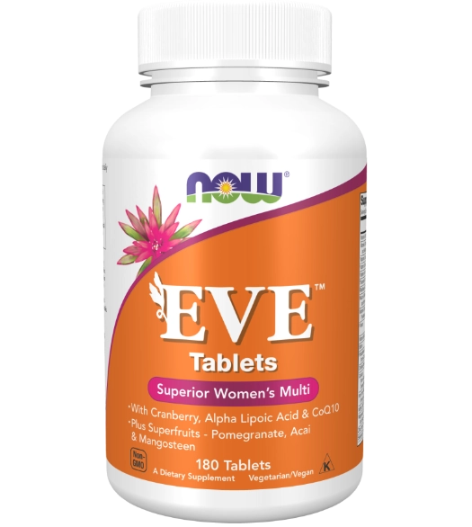 EVE, Multivitamínico para as mulheres, 180 Tablets, Now