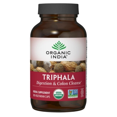 Triphala, Digestão, Detox e Saúde Intestinal, Limpeza do Cólon, 180 Cápsulas, Organic India