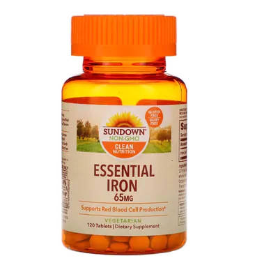 Ferro Essencial, 65 mg, 120 Comprimidos, Sundown