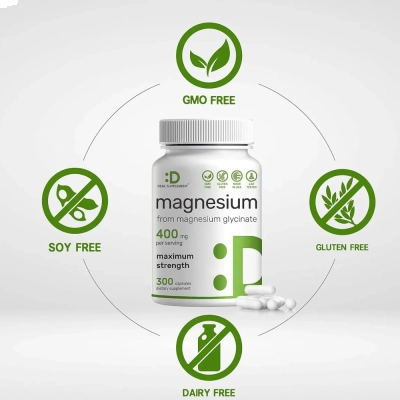Magnesium Glycinate, 400mg, 300 Cápsulas, Deal Supplement 