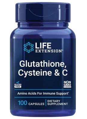 Glutamina Cisteína com Vitamina C, 750mg. Life Extension